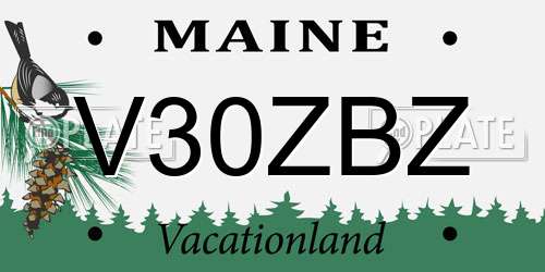 V30ZBZ Maine License Plate