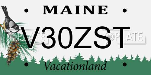 V30ZST Maine License Plate