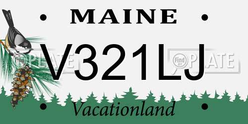 V321LJ Maine License Plate