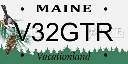 V32GTR Maine License Plate