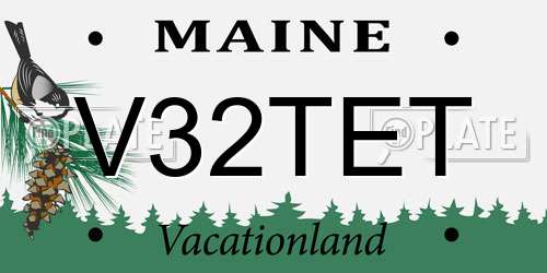 V32TET Maine License Plate