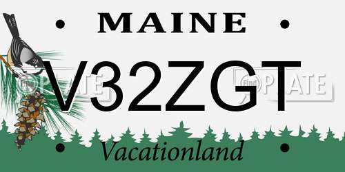 V32ZGT Maine License Plate