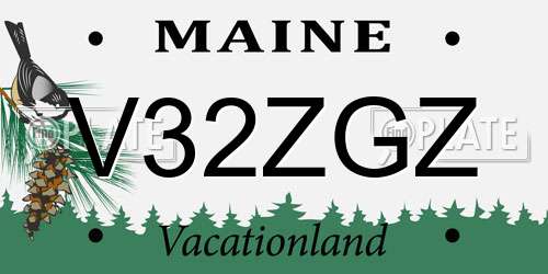 V32ZGZ Maine License Plate