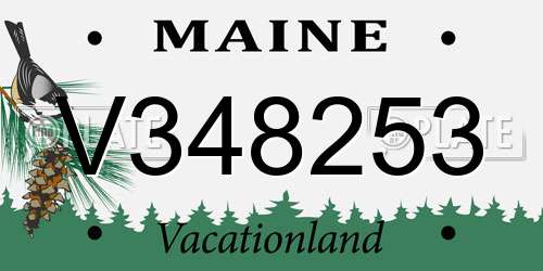 V348253 Maine License Plate