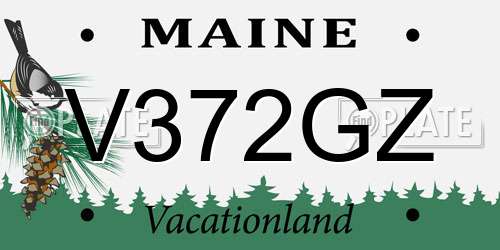 V372GZ Maine License Plate