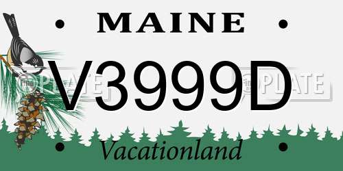 V3999D Maine License Plate