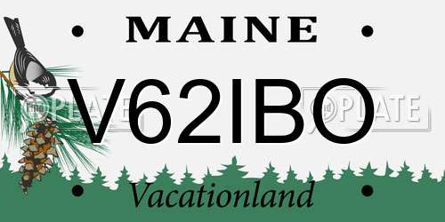 V62IBO Maine License Plate