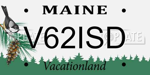 V62ISD Maine License Plate