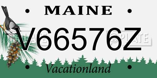 V66576Z Maine License Plate