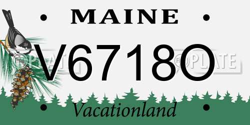 V6718O Maine License Plate