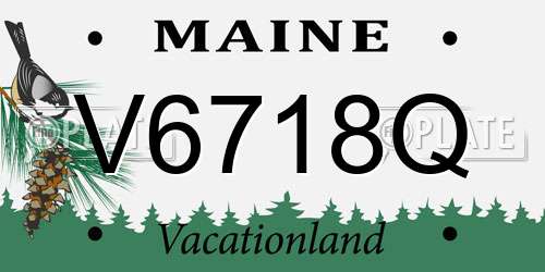 V6718Q Maine License Plate