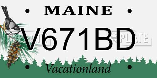 V671BD Maine License Plate