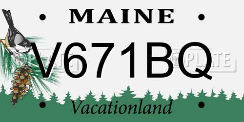 V671BQ Maine License Plate