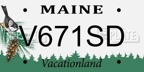 V671SD Maine License Plate