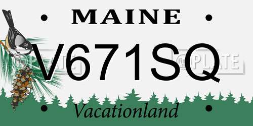 V671SQ Maine License Plate