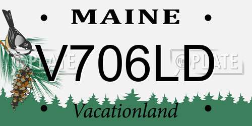 V706LD Maine License Plate