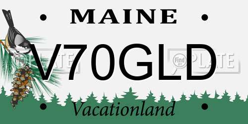 V70GLD Maine License Plate
