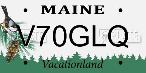 V70GLQ Maine License Plate