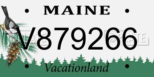 V879266 Maine License Plate