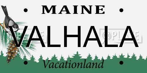 VALHALA Maine License Plate