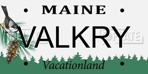 VALKRY Maine License Plate