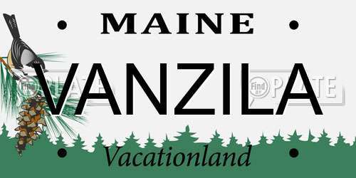 VANZILA Maine License Plate
