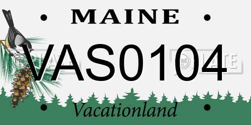 VAS0104 Maine License Plate
