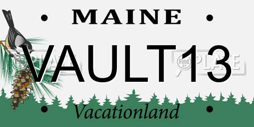VAULT13 Maine License Plate