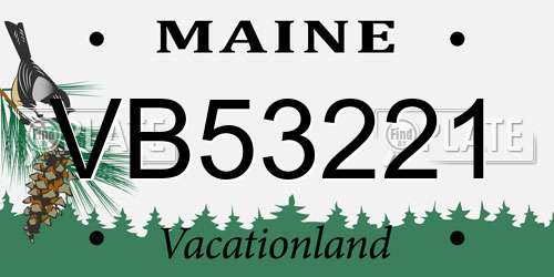 VB53221 Maine License Plate