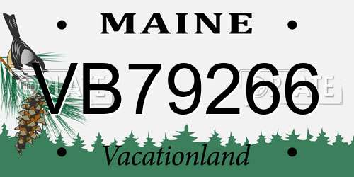 VB79266 Maine License Plate