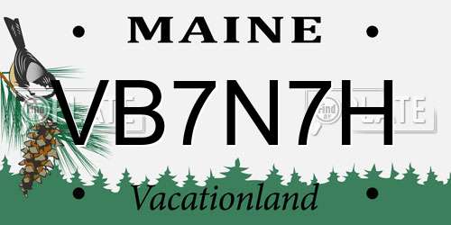 VB7N7H Maine License Plate