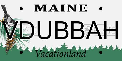 VDUBBAH Maine License Plate