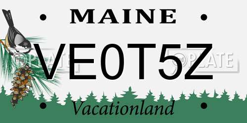 VE0T5Z Maine License Plate