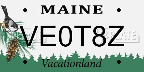 VE0T8Z Maine License Plate