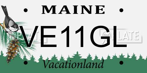VE11GL Maine License Plate