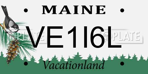 VE1I6L Maine License Plate