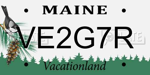 VE2G7R Maine License Plate