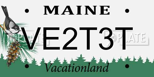VE2T3T Maine License Plate