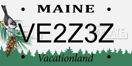 VE2Z3Z Maine License Plate