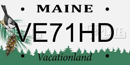 VE71HD Maine License Plate