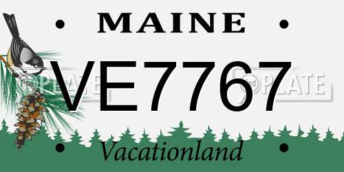VE7767 Maine License Plate