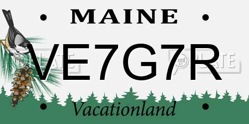 VE7G7R Maine License Plate