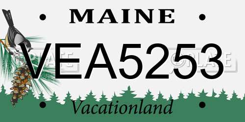 VEA5253 Maine License Plate