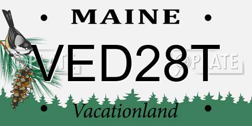 VED28T Maine License Plate