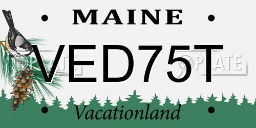 VED75T Maine License Plate