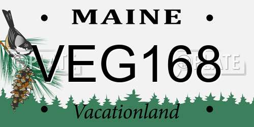VEG168 Maine License Plate