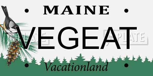 VEGEAT Maine License Plate