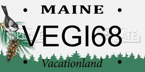 VEGI68 Maine License Plate
