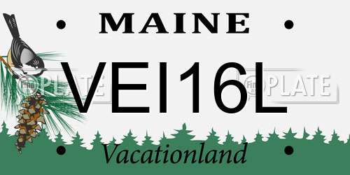 VEI16L Maine License Plate