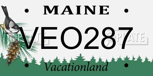 VEO287 Maine License Plate